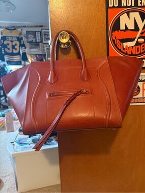 Celine Phantom. Bought in fall 2015. Natural leather that weathers.